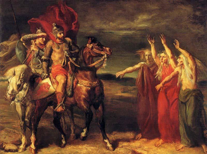 Theodore Chasseriau Macbeth and Banquo meeting the witches on the heath. china oil painting image